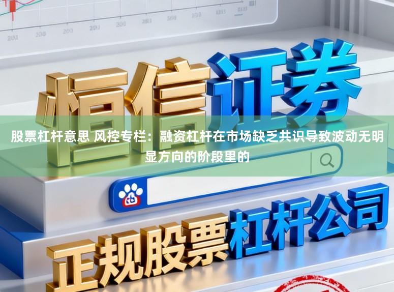 股票杠杆意思 风控专栏：融资杠杆在市场缺乏共识导致波动无明显方向的阶段里的